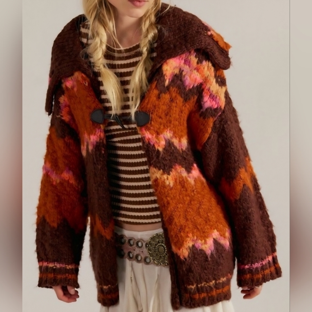 FREE PEOPLE Westray cardigan, Size Large, Multicolor, Retail Price $298.00 USD